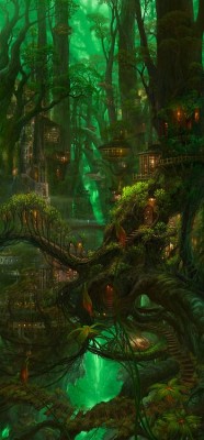 Cité elfe de la grande forêt avant destruction
