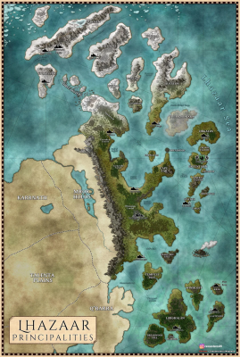Carte des principautés de Lhazaar